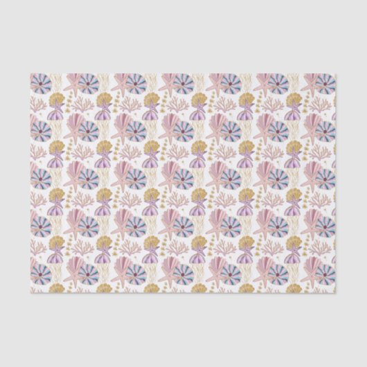 Papier Mousseline joli carrelage plage motif (Recto)
