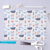 Papier Mousseline joli carrelage plage phare mix motif (Artisanat)