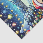 Papier Mousseline Joli Cartoon Père Noël et Reindeer Noël (Détail)