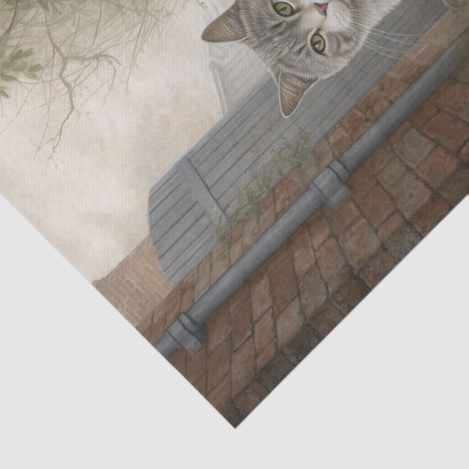 Papier Mousseline Joli chat Kitty Grey (Détail)