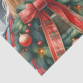 Papier Mousseline Joli Cheval Brown dans Red Bow Noël (Détail)