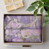 Papier Mousseline Joli cheval Palomino rose et violet Fleurs (Cadeau)