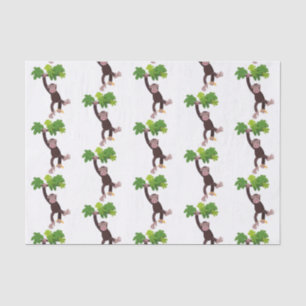 Papier Mousseline Joli chimpanzé dans la jungle suspendu dessin anim