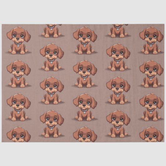 Papier Mousseline Joli chiot brun (Recto)