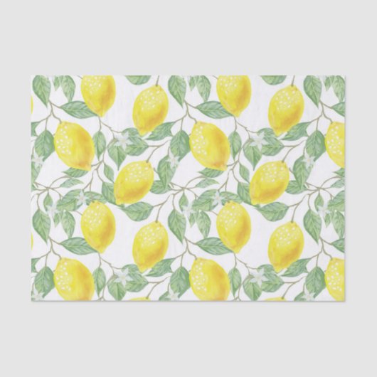 Papier Mousseline Joli citron Motif Tissu / Papier d'artisanat (Recto)