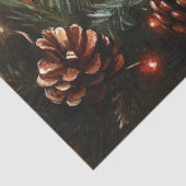 Papier Mousseline Joli Cochon de Noël Peinture Rustique Découpage (Détail)