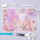 Papier Mousseline Joli design Floral Abstrait Aquarelle (Artisanat)