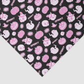 Papier Mousseline Joli Éffrayant noir et rose Motif Halloween (Détail)