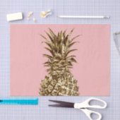 Papier Mousseline Joli élégant or girly & ananas rose pastel (Artisanat)
