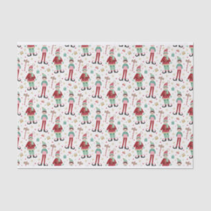 Papier Mousseline Joli elfe de Noël illustré