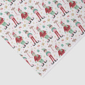 Papier Mousseline Joli elfe de Noël illustré (Détail)