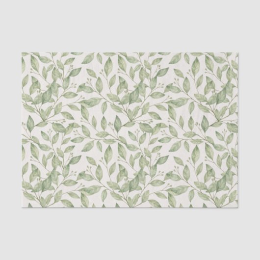 Papier Mousseline Joli feuillage vert (Recto)