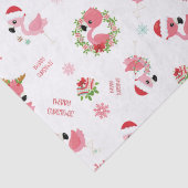 Papier Mousseline Joli Flamant rose de Noël Snowflake (Détail)