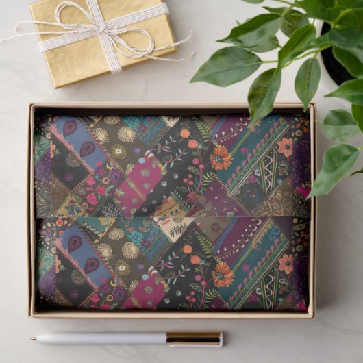 Papier Mousseline Joli Floral Moderne Fun Boho Design Découpage (Cadeau)