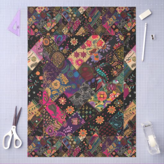 Papier Mousseline Joli Floral Moderne Fun Boho Design Découpage (Artisanat)