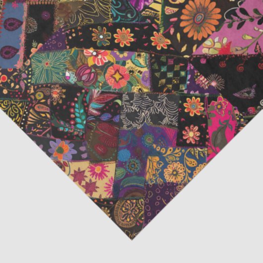 Papier Mousseline Joli Floral Moderne Fun Boho Design Découpage (Détail)