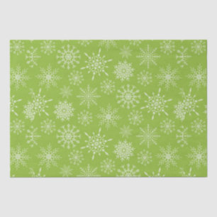 Papier Mousseline Joli Green White Snowflakes cadeau de Noël