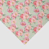 Papier Mousseline Joli Jardin Rose Fleurs Aquarelle (Détail)