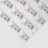 Papier Mousseline Joli lapin de Pâques Floral (Détail)