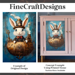 Papier Mousseline Joli Lapin Drôle Steampunk Dans Un Bateau G2R Déco
