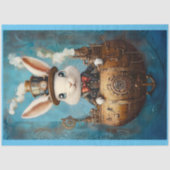 Papier Mousseline Joli lapin Steampunk En Bateau G2R Découpage (Recto)