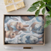 Papier Mousseline Joli lapin Vintage sans couture (Cadeau)