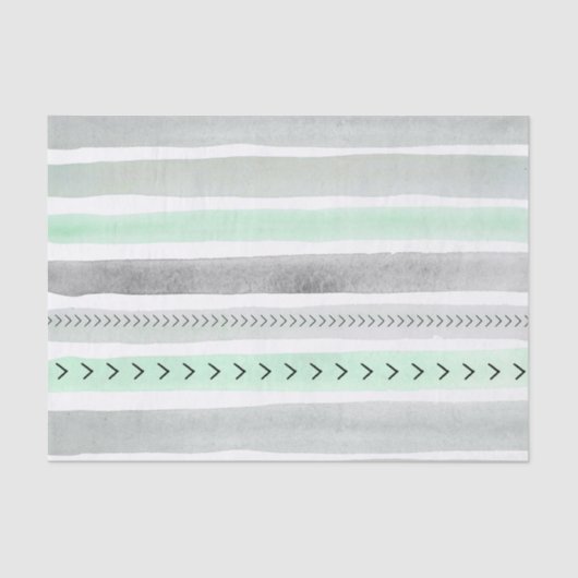 Papier Mousseline Joli Mint Vert gris Aquarelle Motif (Recto)