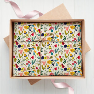 Papier Mousseline Joli Motif botanique de printemps fleuri