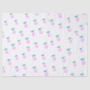 Papier Mousseline Joli motif de ananas rose tropical