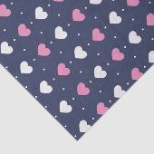 Papier Mousseline Joli motif de cœur rose Amour doux Saint-Valentin (Détail)