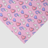 Papier Mousseline Joli motif de cœur rose embrasse-moi pour la Saint (Détail)