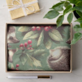 Papier Mousseline Joli Motif de hérisson Vintage (Cadeau)