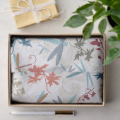 Papier Mousseline Joli Motif de libellules (Cadeau)