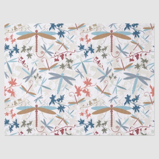 Papier Mousseline Joli Motif de libellules (Recto)