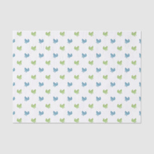 Papier Mousseline Joli motif de poussette bébé bleu et vert