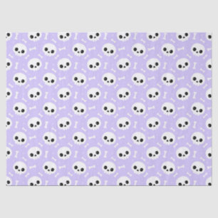 Papier Mousseline Joli motif d'Halloween crâne et os violet