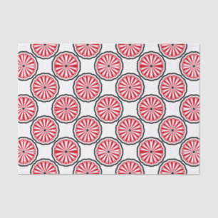 Papier Mousseline Joli Motif géométrique rouge & blanc élégant
