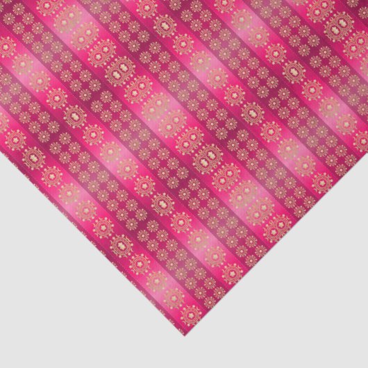 Papier Mousseline Joli Motif rose Boho (Détail)