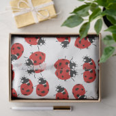 Papier Mousseline Joli Motif rouge et noir Ladybug (Cadeau)