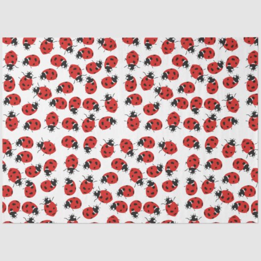 Papier Mousseline Joli Motif rouge et noir Ladybug (Recto)