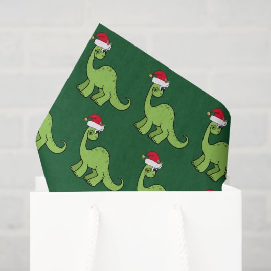 Papier Mousseline Joli Noël Enfants Dinosaur Père Noël (Sac cadeau)