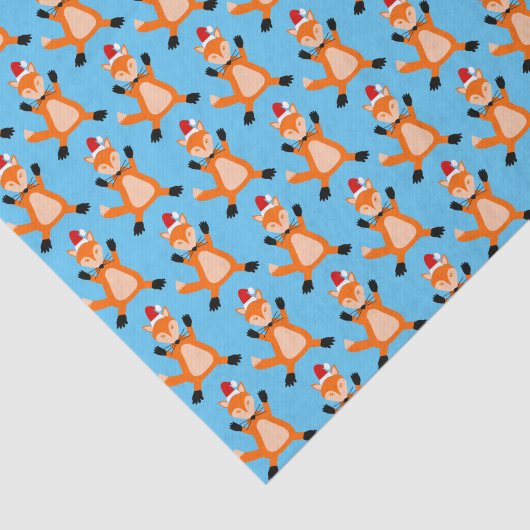 Papier Mousseline Joli Noël Fox Motif (Détail)