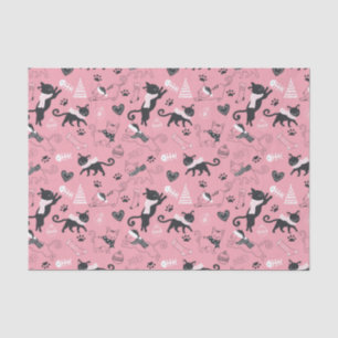 Papier Mousseline Joli Noël Kitty Chat Motif
