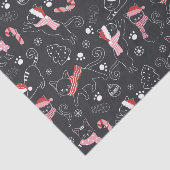 Papier Mousseline Joli Noël Kitty Chat Motif (Détail)