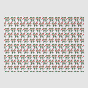 Papier Mousseline Joli Noël Père Noël Elfes Jouer Pickleball