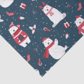 Papier Mousseline Joli Noël Polar Ours Vacances d'hiver (Détail)