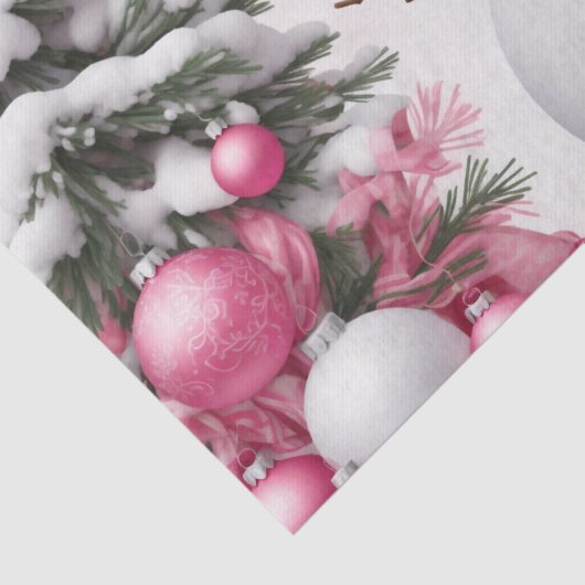 Papier Mousseline Joli Noël Rose Snowman & Trees (Détail)