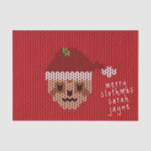 Papier Mousseline Joli Noël Sloth Custom Joyeux Noël (Recto)