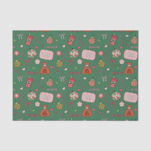 Papier Mousseline Joli Noël vert rétro couleur