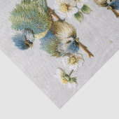 Papier Mousseline joli oiseau à broderie turquoise à la menthe (Détail)